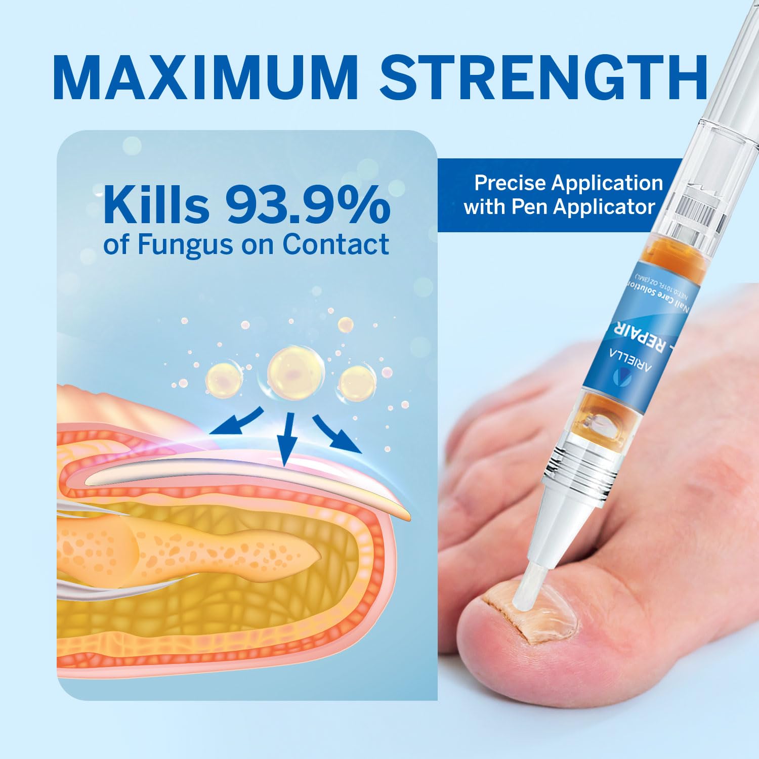 Illustration of natural ingredients used in Ariella fungal treatment.