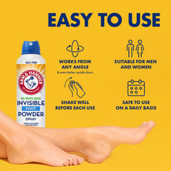 Angled nozzle delivers even mist across the top of the foot