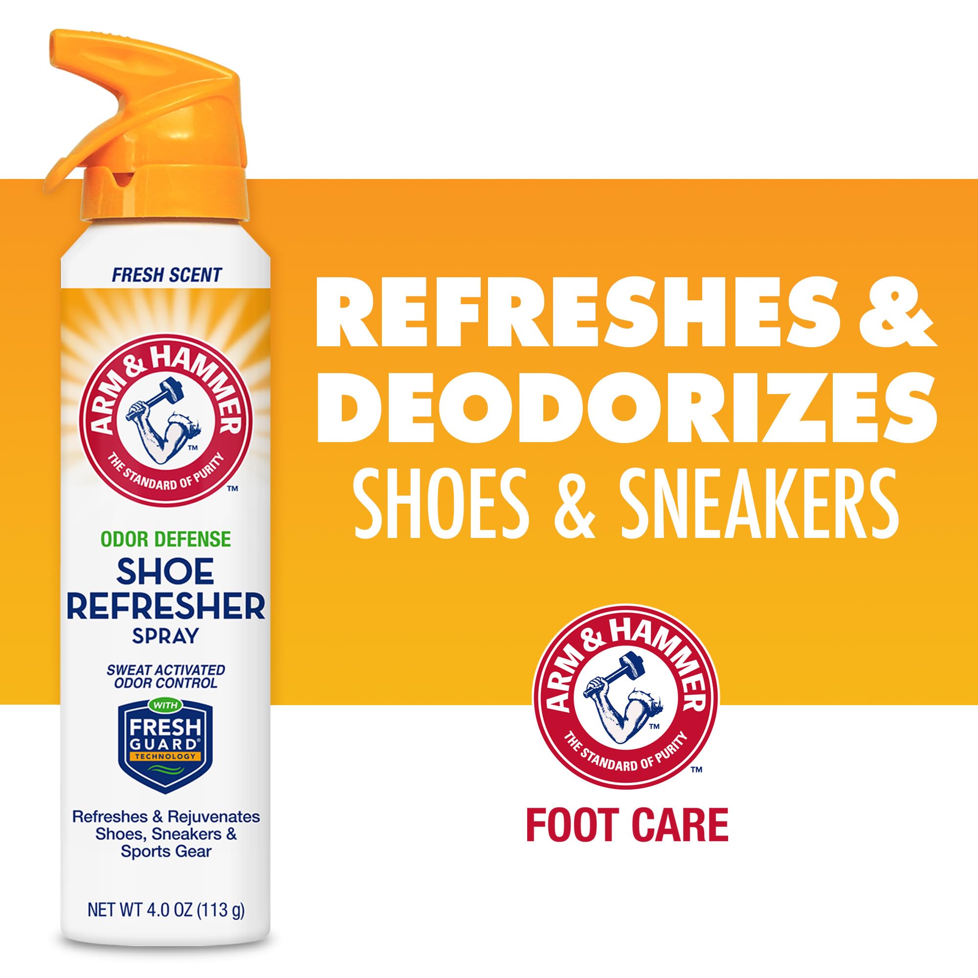 Arm & Hammer Shoe Refresher Spray on sports gear keeps gear smelling fresh.