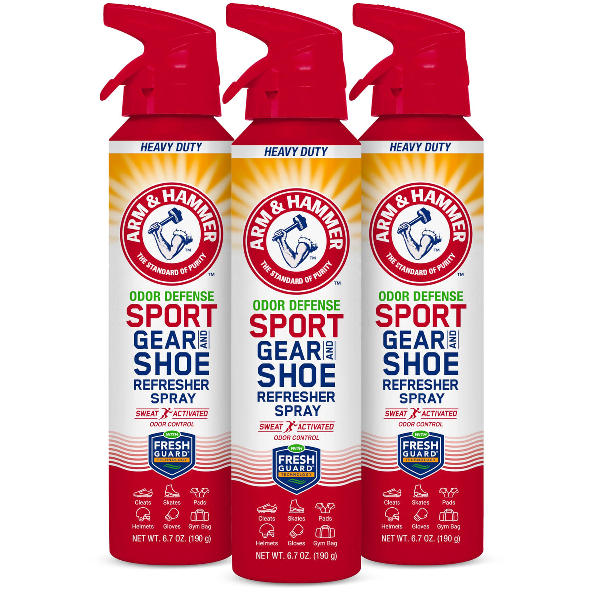 Arm & Hammer sport gear refresher bottle neutralizes odors on contact