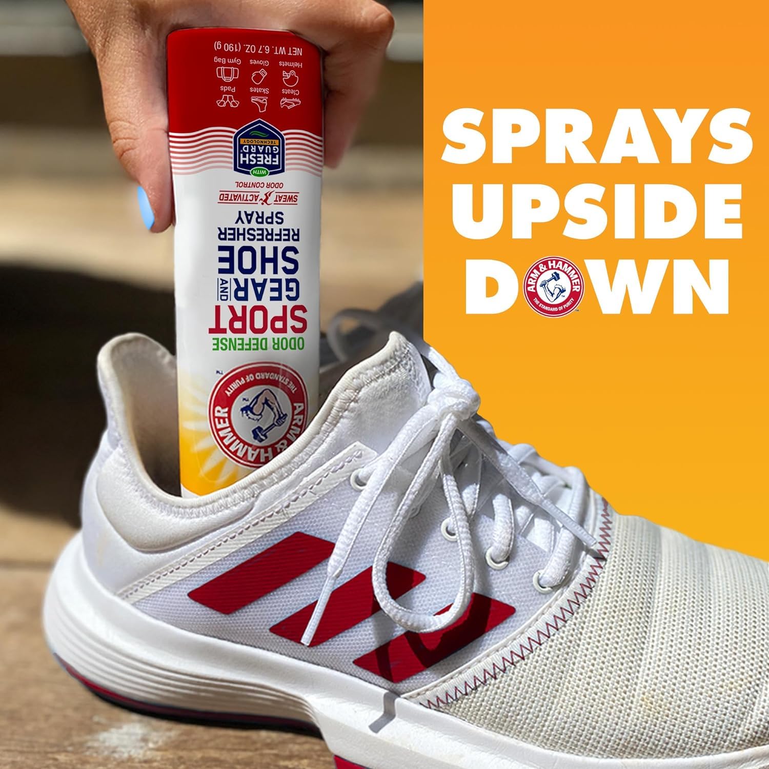 Arm & Hammer spray mist neutralizes gym gear odors during workouts
