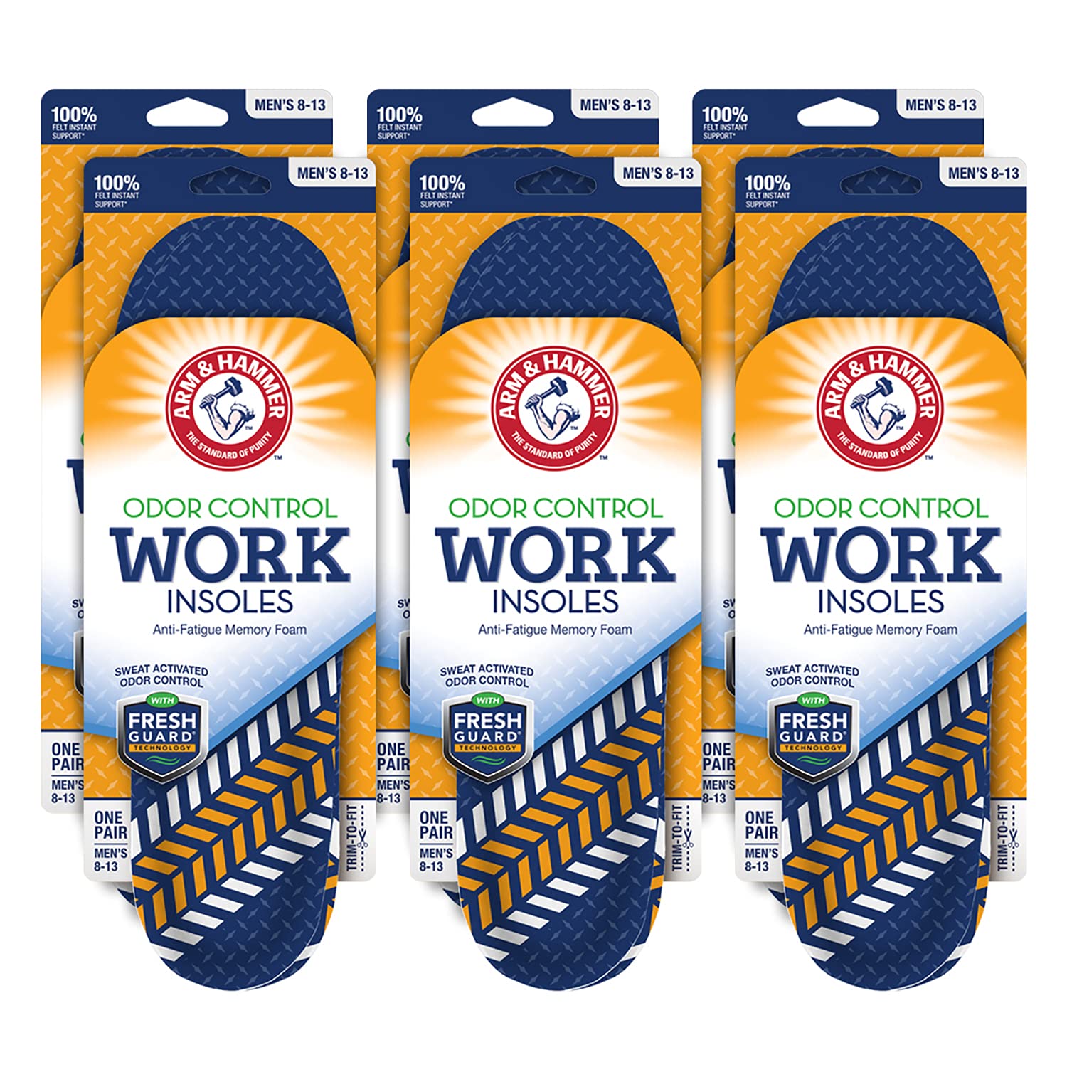 Arm & Hammer anti-fatigue memory foam insole offers work-boot comfort and arch support