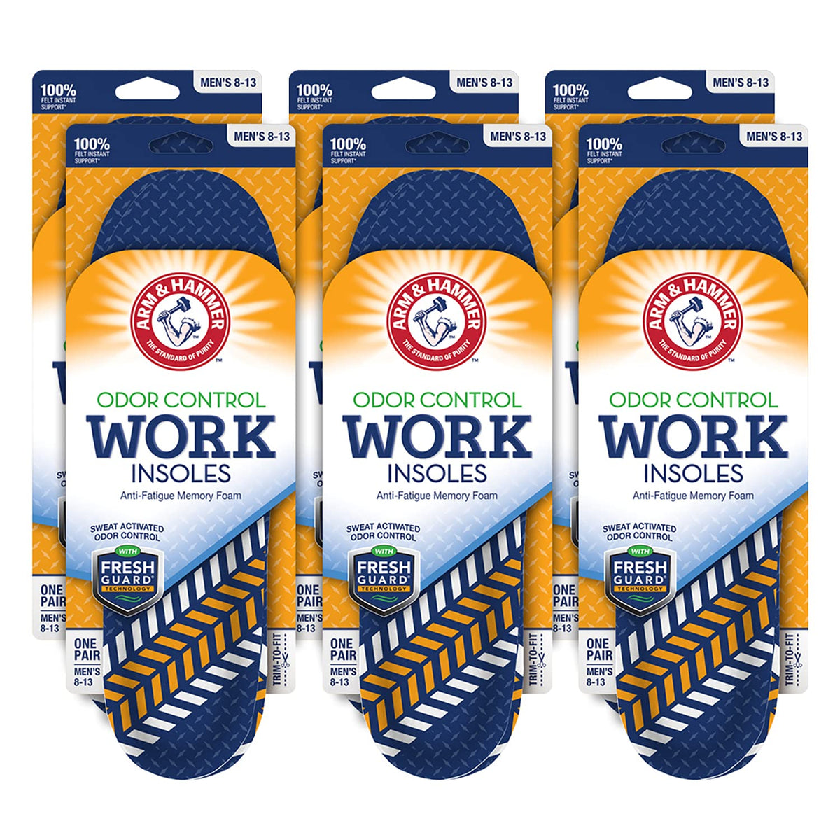 Arm & Hammer anti-fatigue memory foam insole offers work-boot comfort and arch support