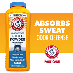 Arm & Hammer Foot Powder precision-doser shown for easy application.