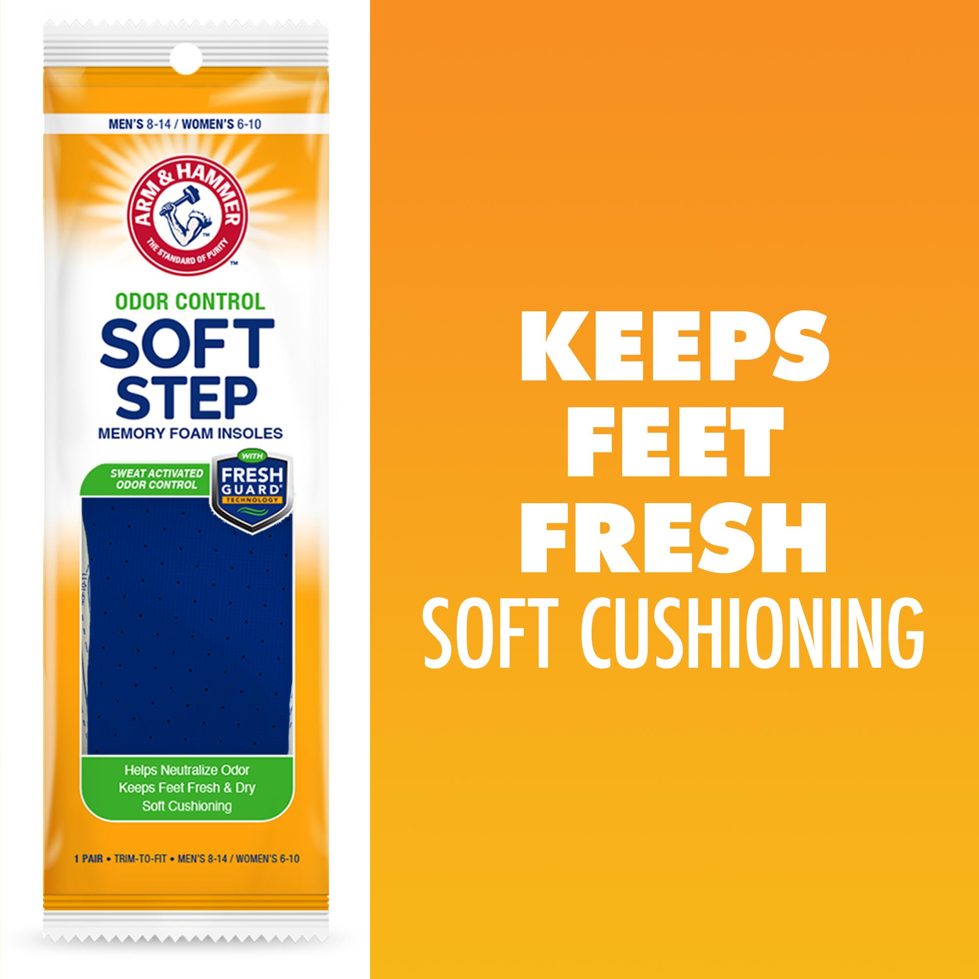 Arm & Hammer Fresh Guard technology helps moisture while you move.