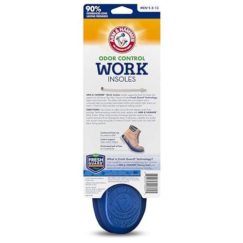 Arm & Hammer memory foam arch support helps reduce fatigue during standing tasks.