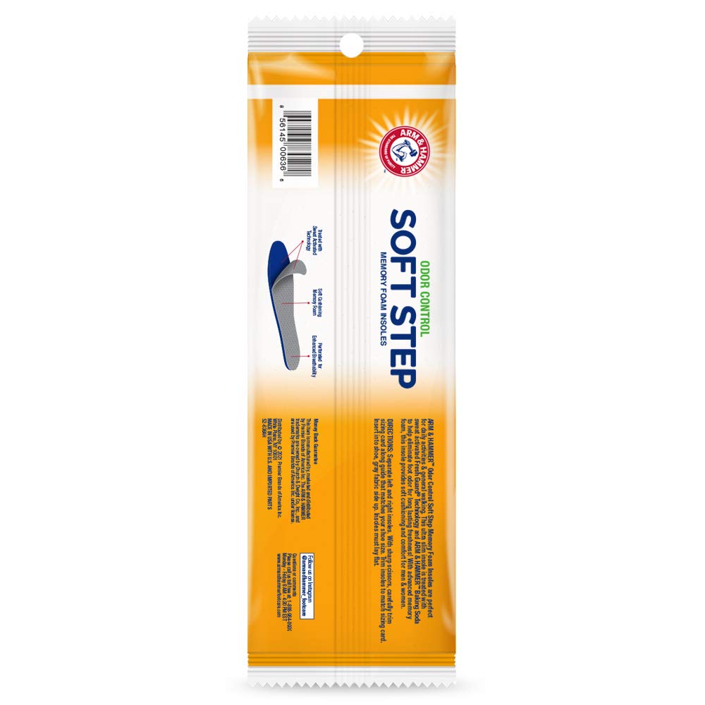 Arm & Hammer pillow-soft memory foam supports daily wear and comfort.