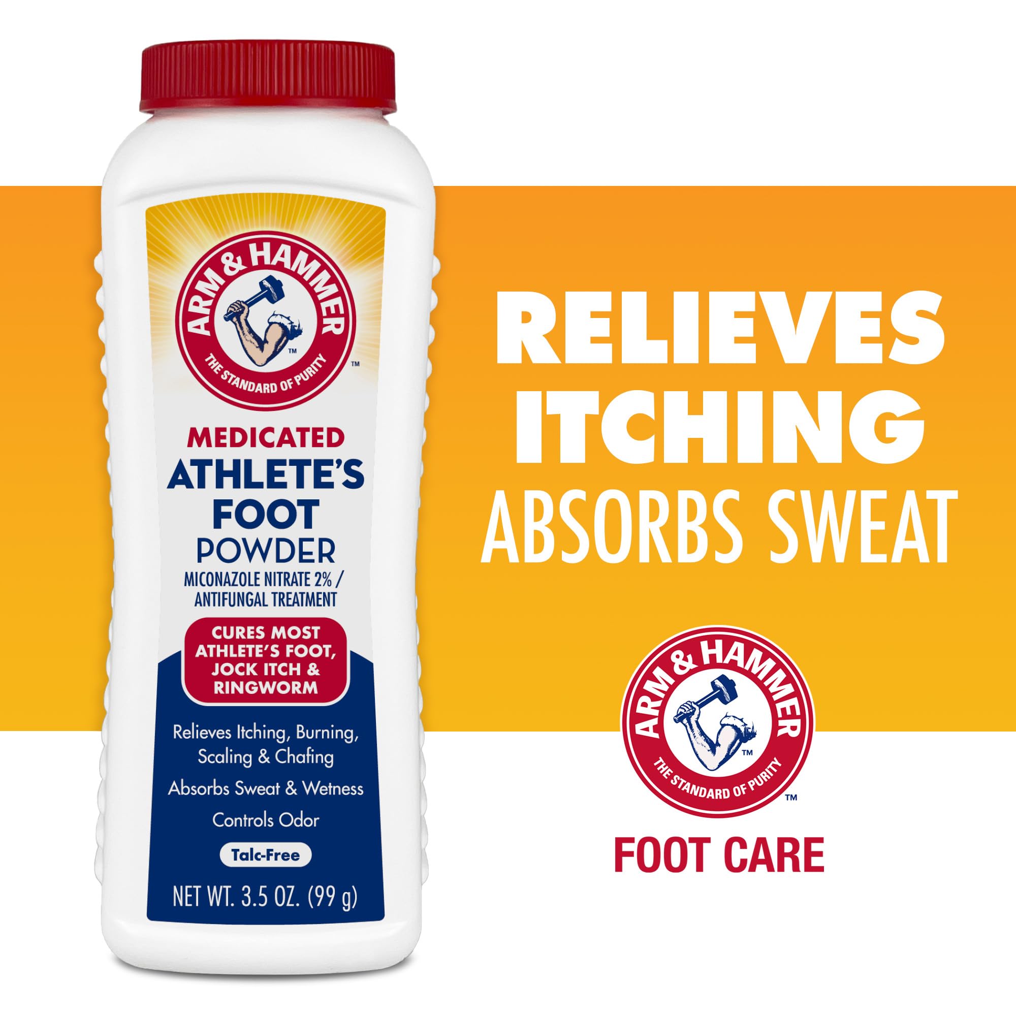 Arm & Hammer Polvo para pies ofrece cuidado confiable para la salud de los pies.