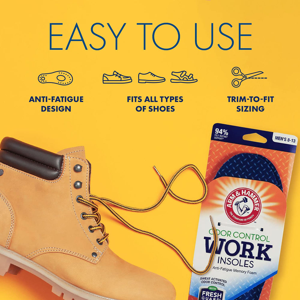 Arm & Hammer trim-to-fit insoles simplify perfect sizing for any shoe.