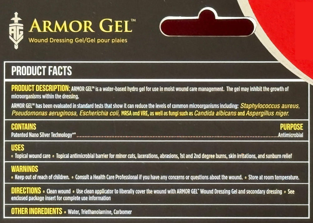Armor Gel 1.5 oz tub fits home first aid kit for on-the-go care.