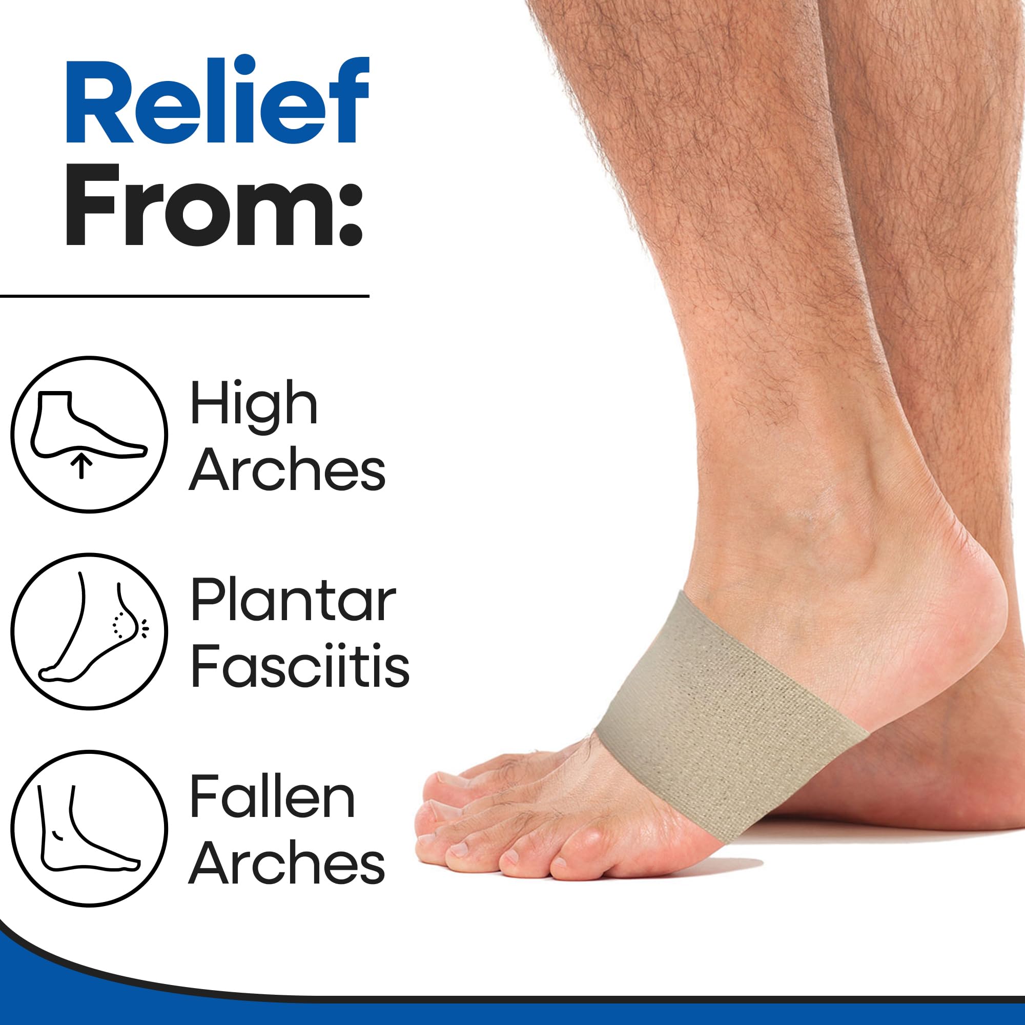 Armstrong America arch band worn in a sneaker for all-day comfort.