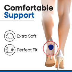 Armstrong America gel heel insert shown under sock providing plantar fasciitis-friendly comfort.