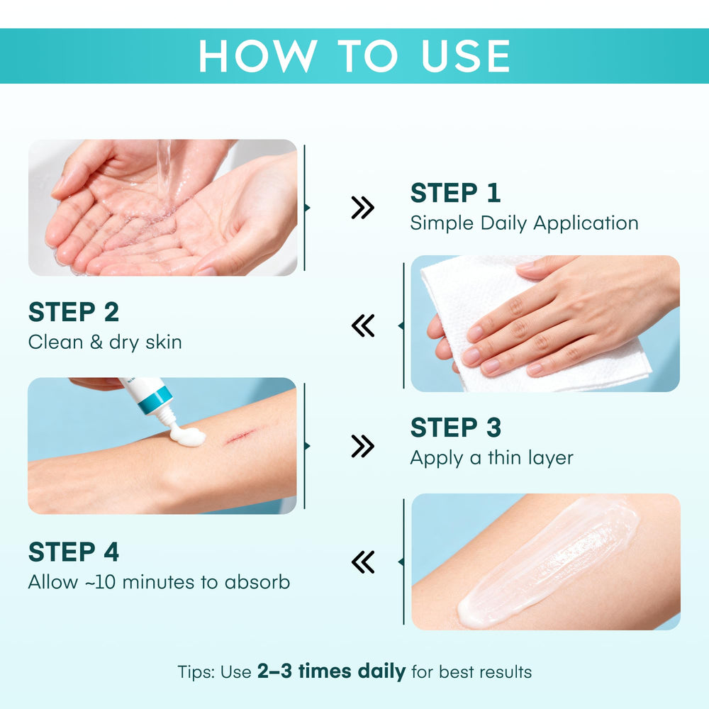 Part of daily skincare routine with scar gel
