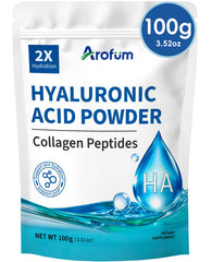 Arofum Hyaluronic Acid Powder bottle for convenient skincare hydration