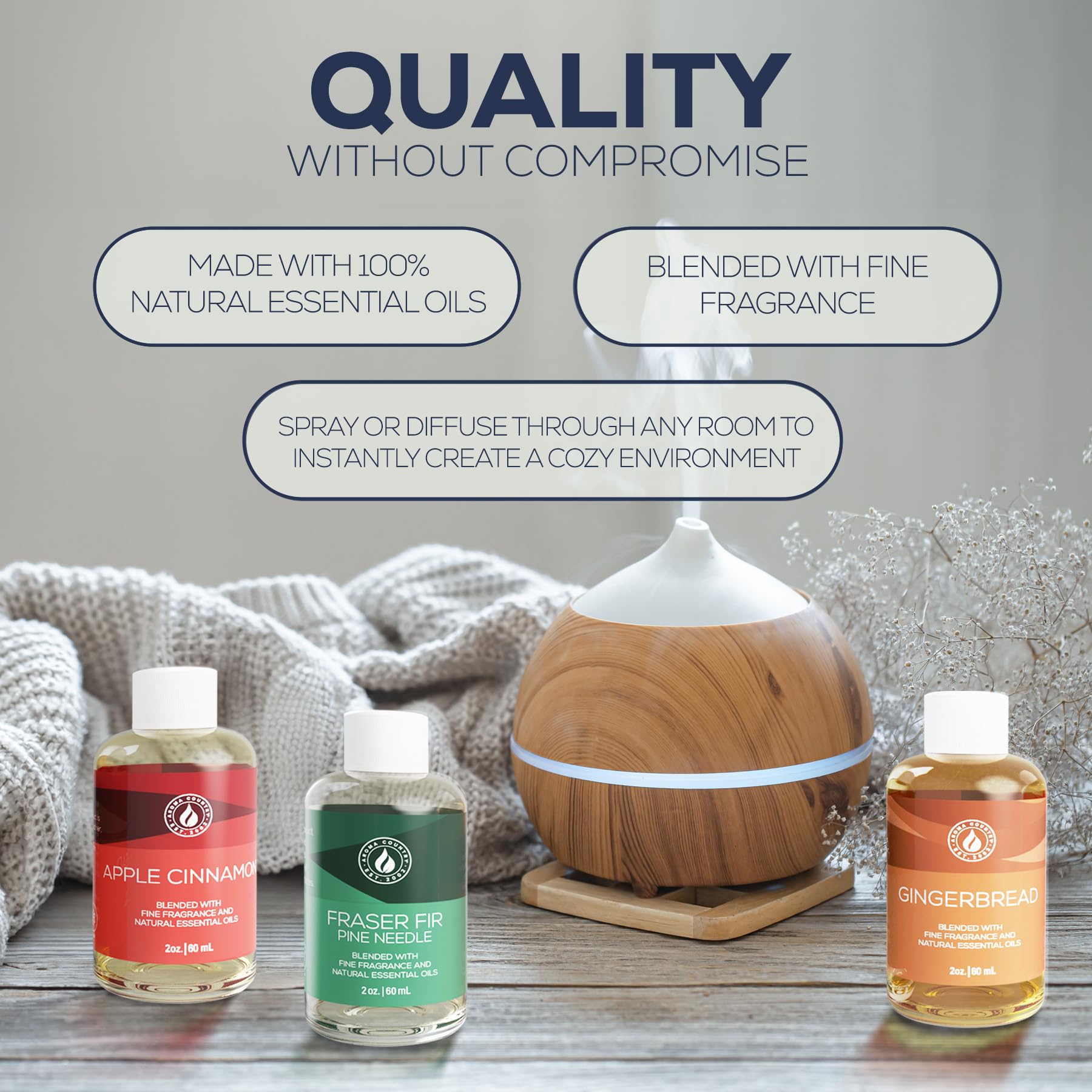 AROMA COUNTRY Oil warmer set for easy seasonal scent diffusion.