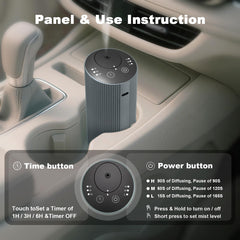 Aroma Diary waterless diffuser in car, portable for on-the-go aromatherapy