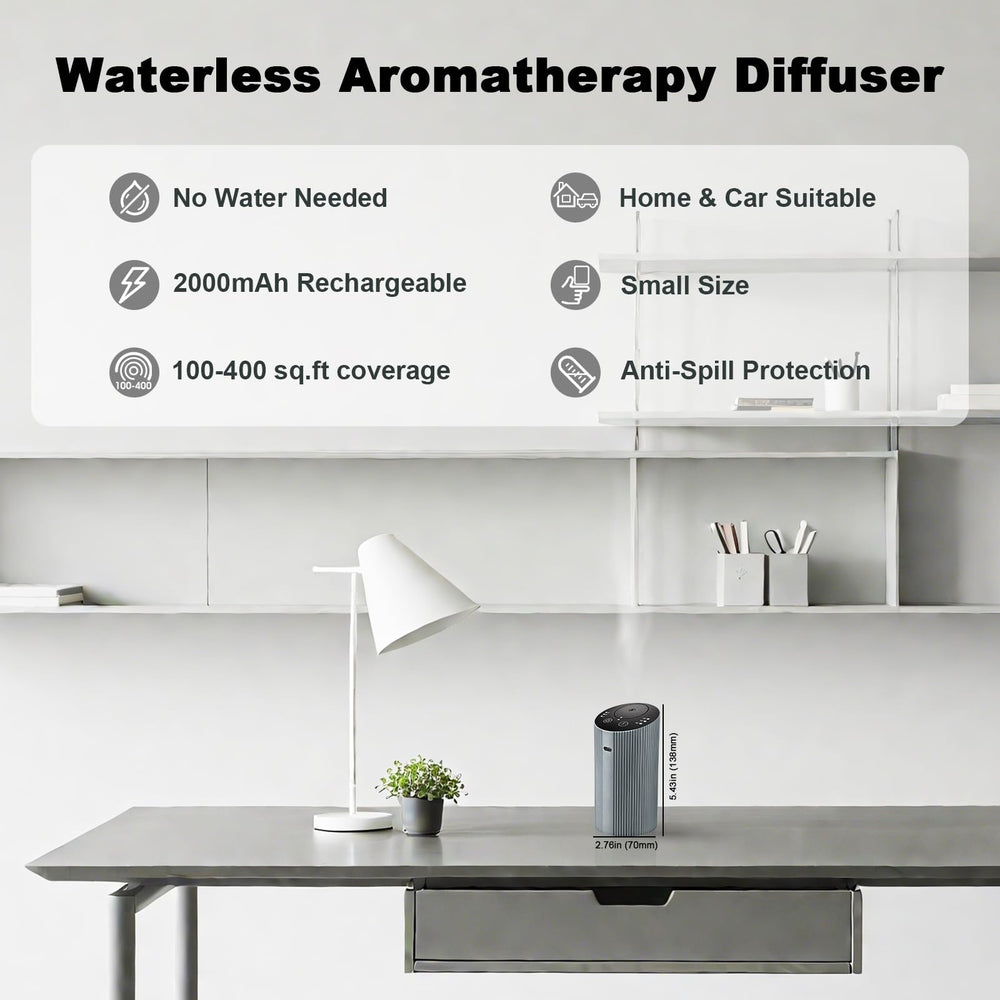 Aroma Diary diffuser panel close-up with touchscreen for easy setup