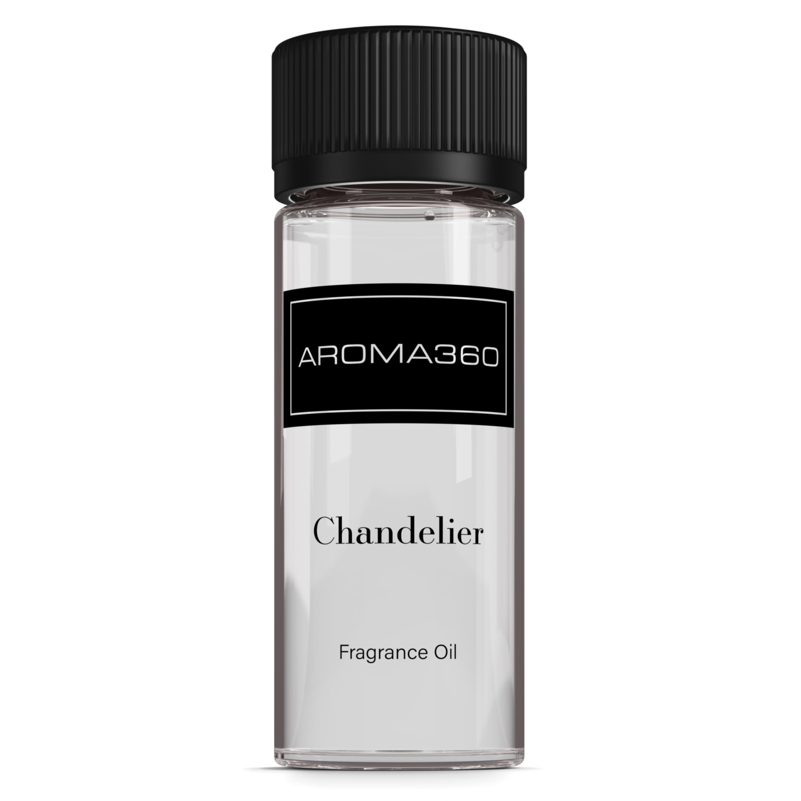 Aroma360 Chandelier fragrance oil bottle shows bergamot, adding luxury to any room.