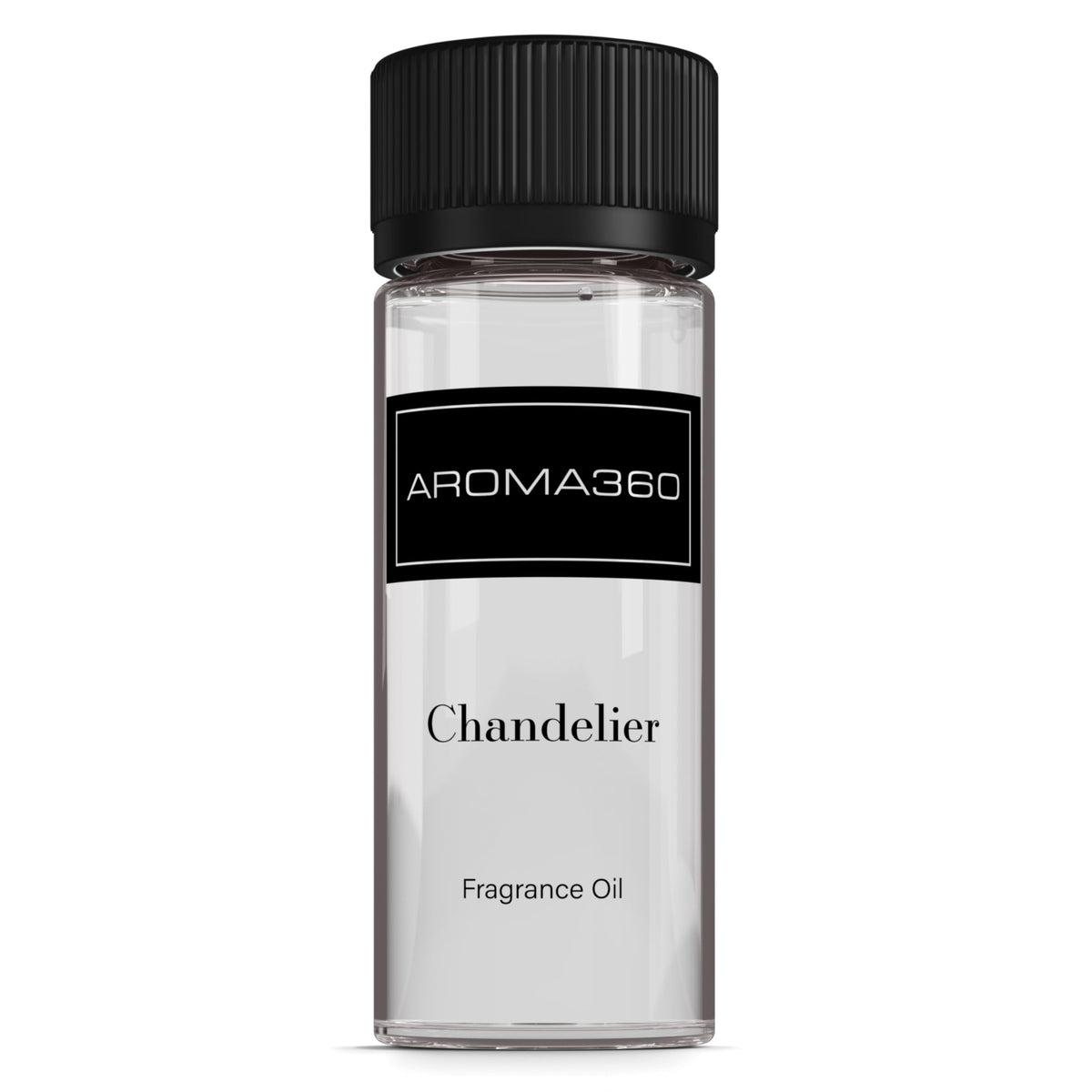 Aroma360 Chandelier fragrance oil bottle shows bergamot, adding luxury to any room.