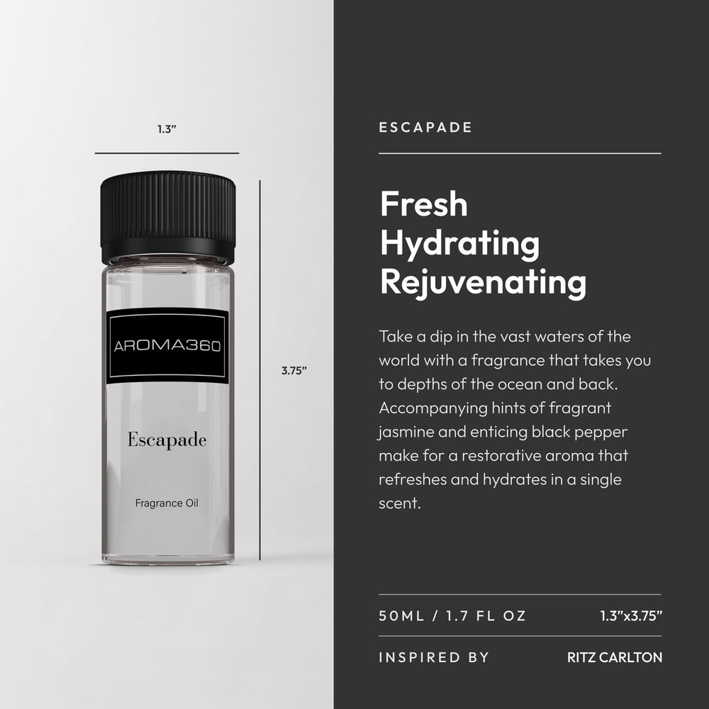 Aroma360 Escapade bergamot-citrus-aroma creates uplifting energy all day.