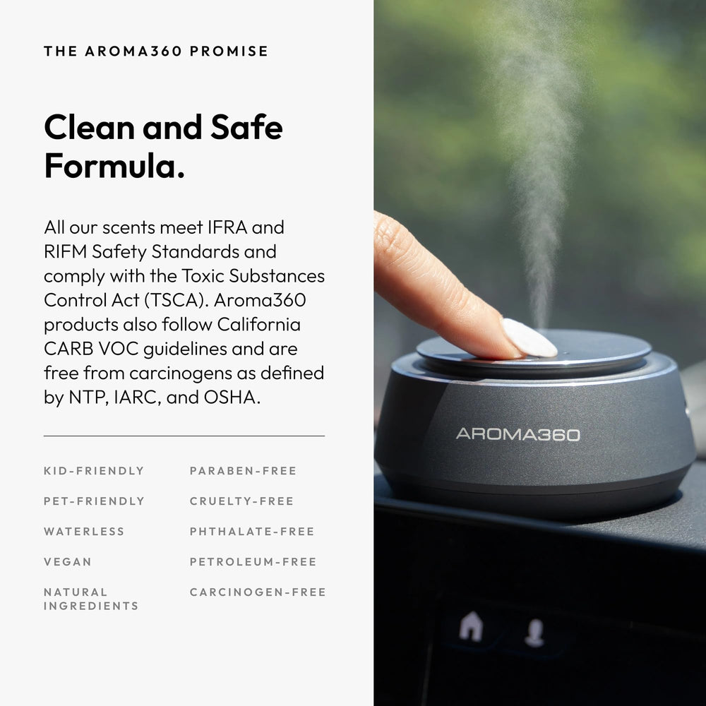 A Aroma360 in-car ambience demo illustrating relaxing cabin fragrance.