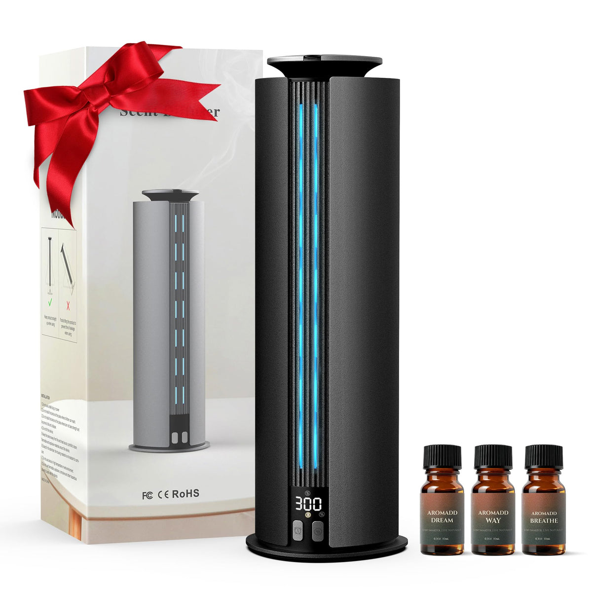 Aromadd cordless waterless diffuser showcasing easy room-to-room scenting