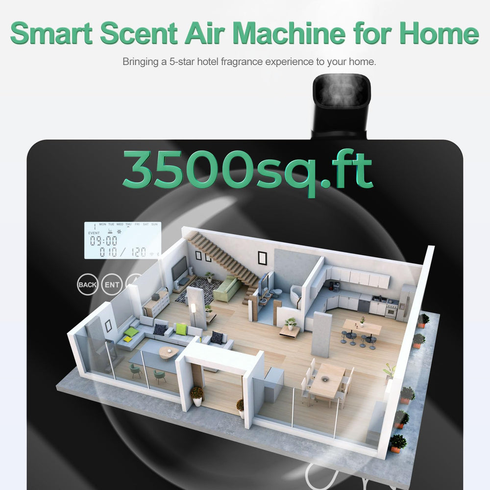 Aromadd HVAC-compatible diffuser integrates with existing systems for even aroma.