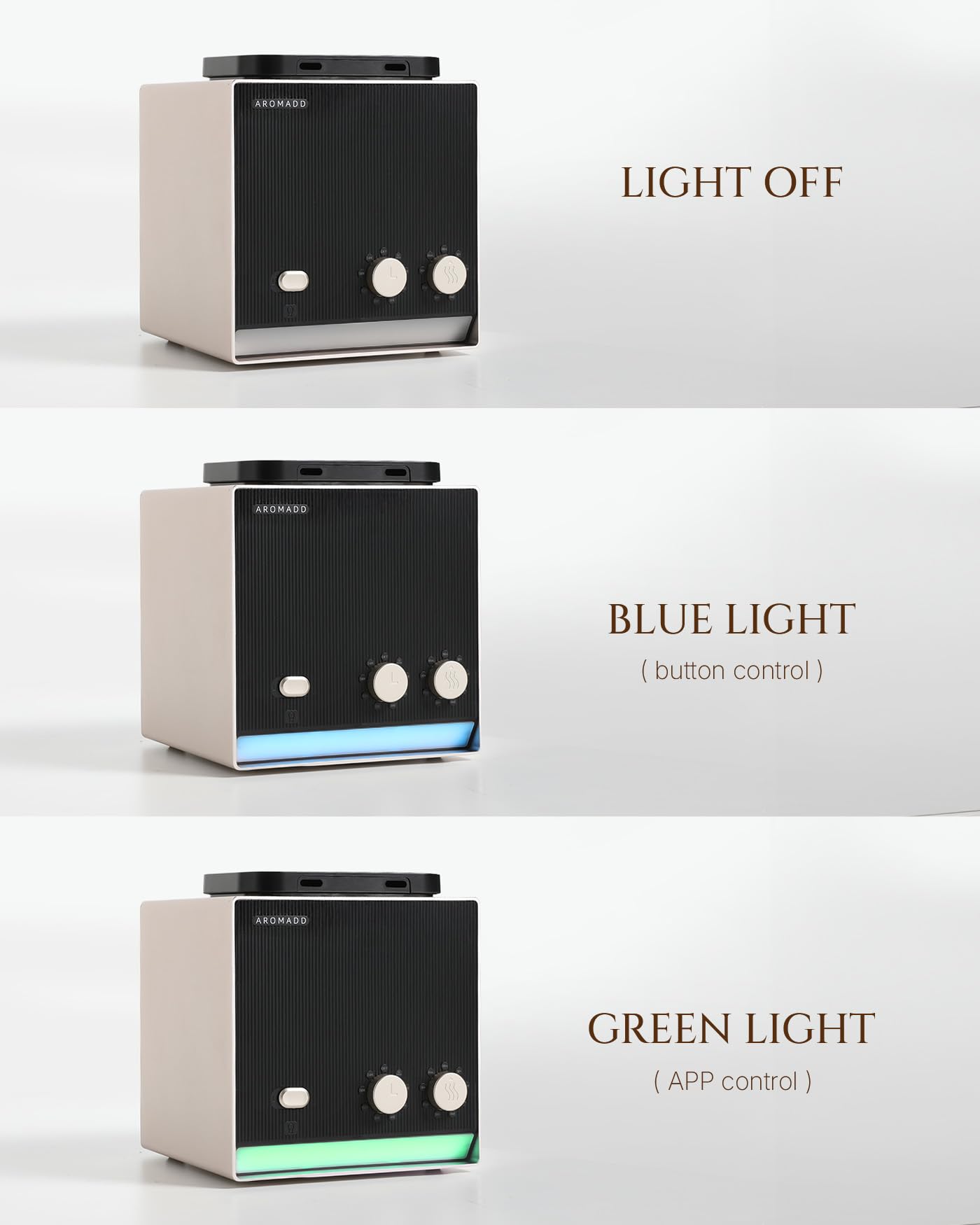 Aromadd magnetic nebulizer head for quick refills.