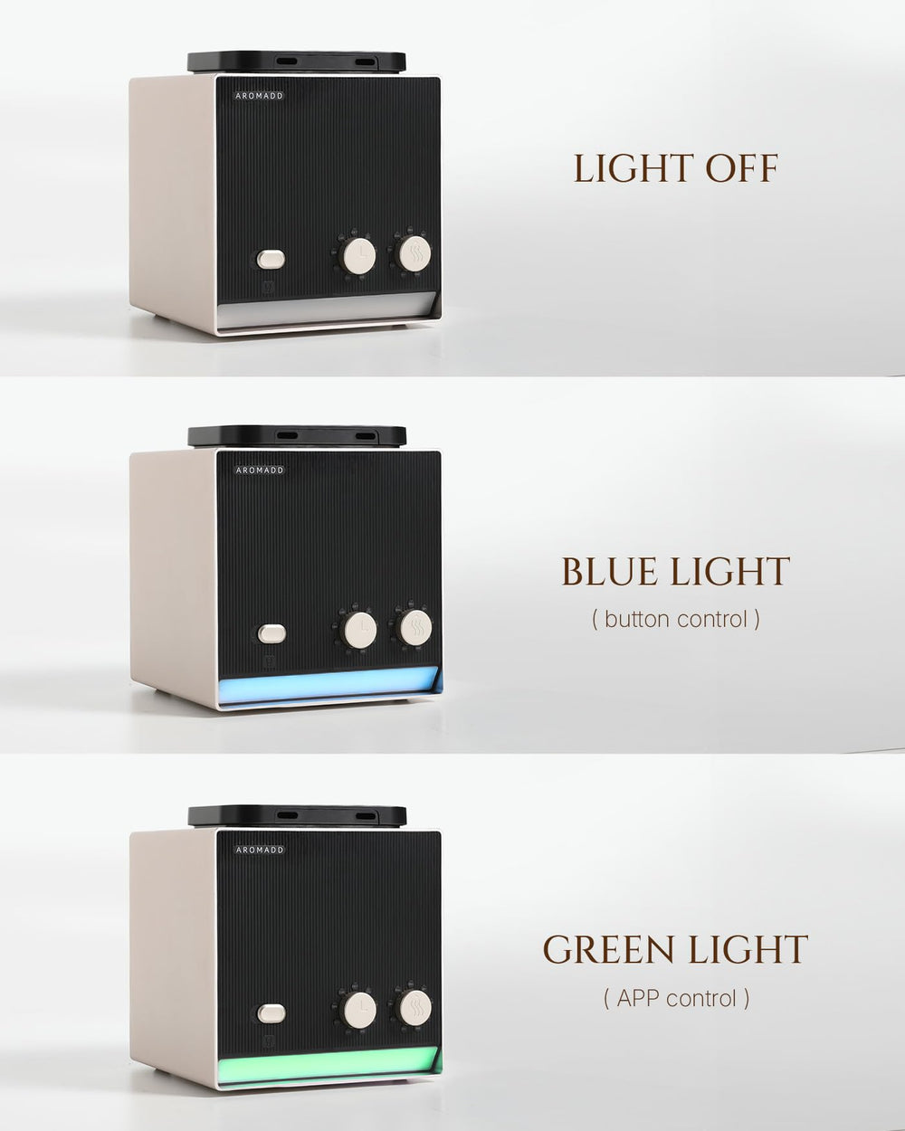 Aromadd magnetic nebulizer head for quick refills.