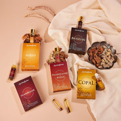 Aromafume Resin blend box showing varied notes to inspire mindful ambience