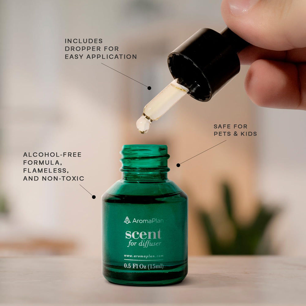 AROMAPLAN glass dropper lets you dispense with precision for personalized scent intensity.