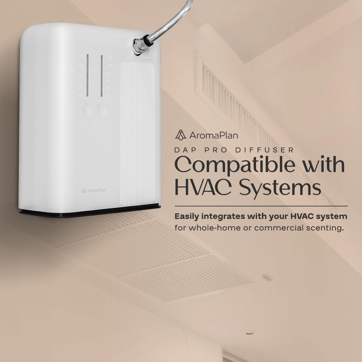 HVAC integration enables seamless whole-house scent diffusion with AromaPlan.