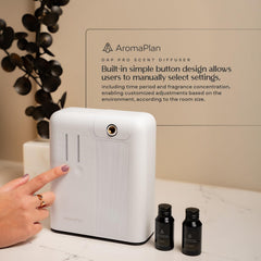 Waterless cold diffusion system preserves fragrance integrity for consistent aroma.