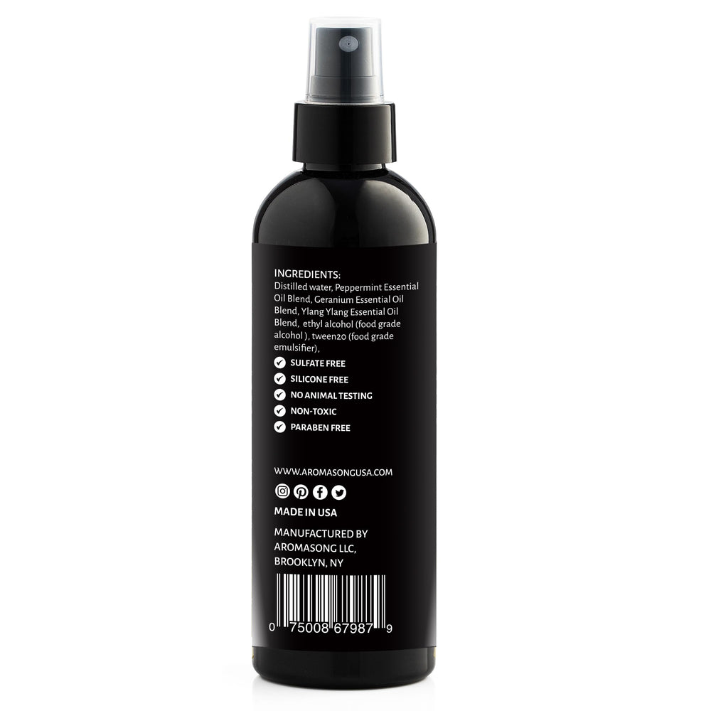 Bedtime routine scene with Aromasong spray integrated into sheets.