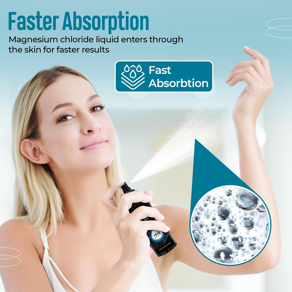 Aromasong magnesium spray on feet for daily comfort.