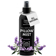 Aromasong lavender pillow spray bottle offers a calming bedtime scent for restful nights.