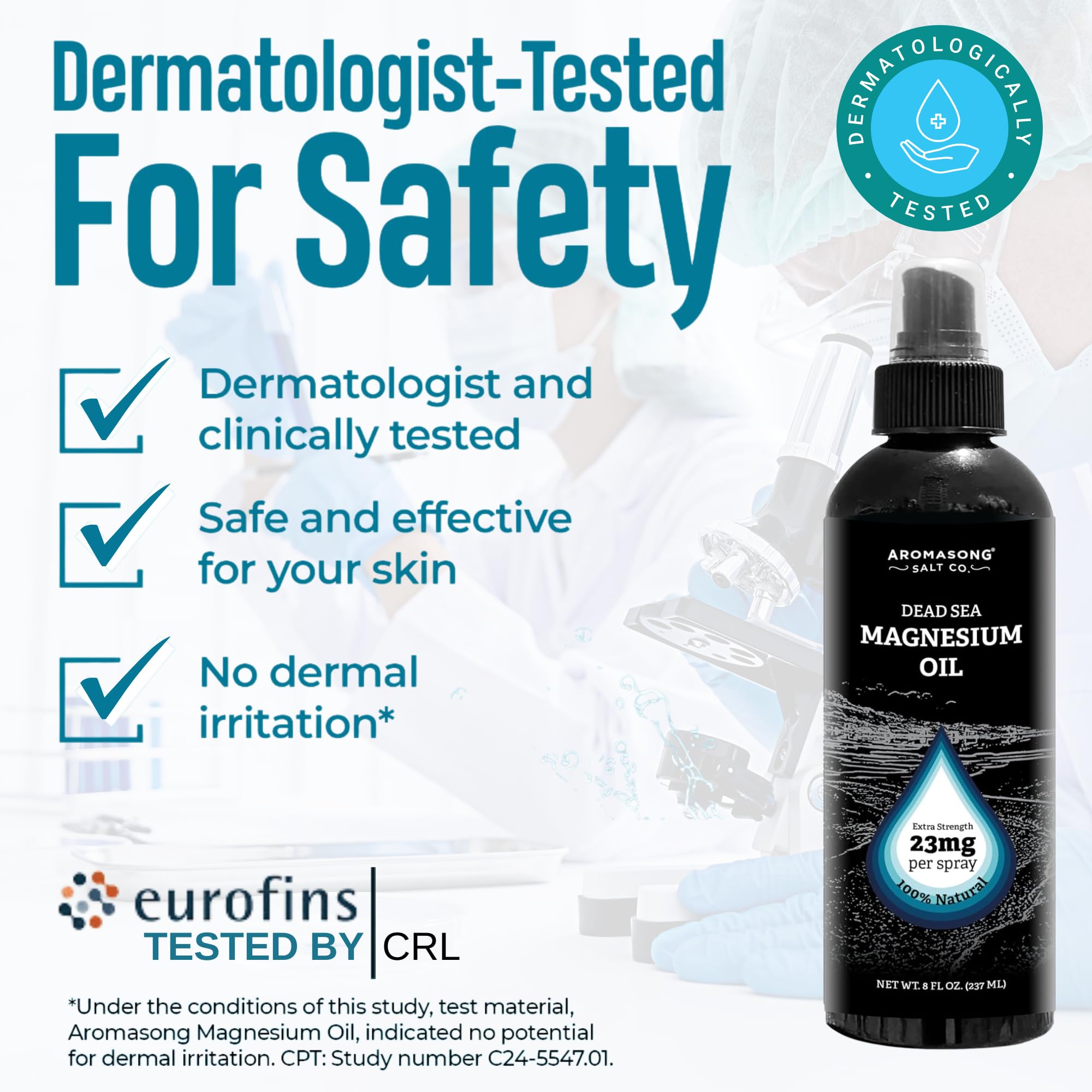 Aromasong Magnesium Spray applied to feet after activity for comfort.