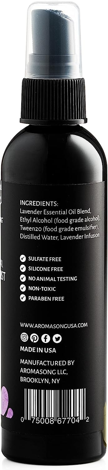 Aromasong pet-safe linen spray for beds and fabrics.