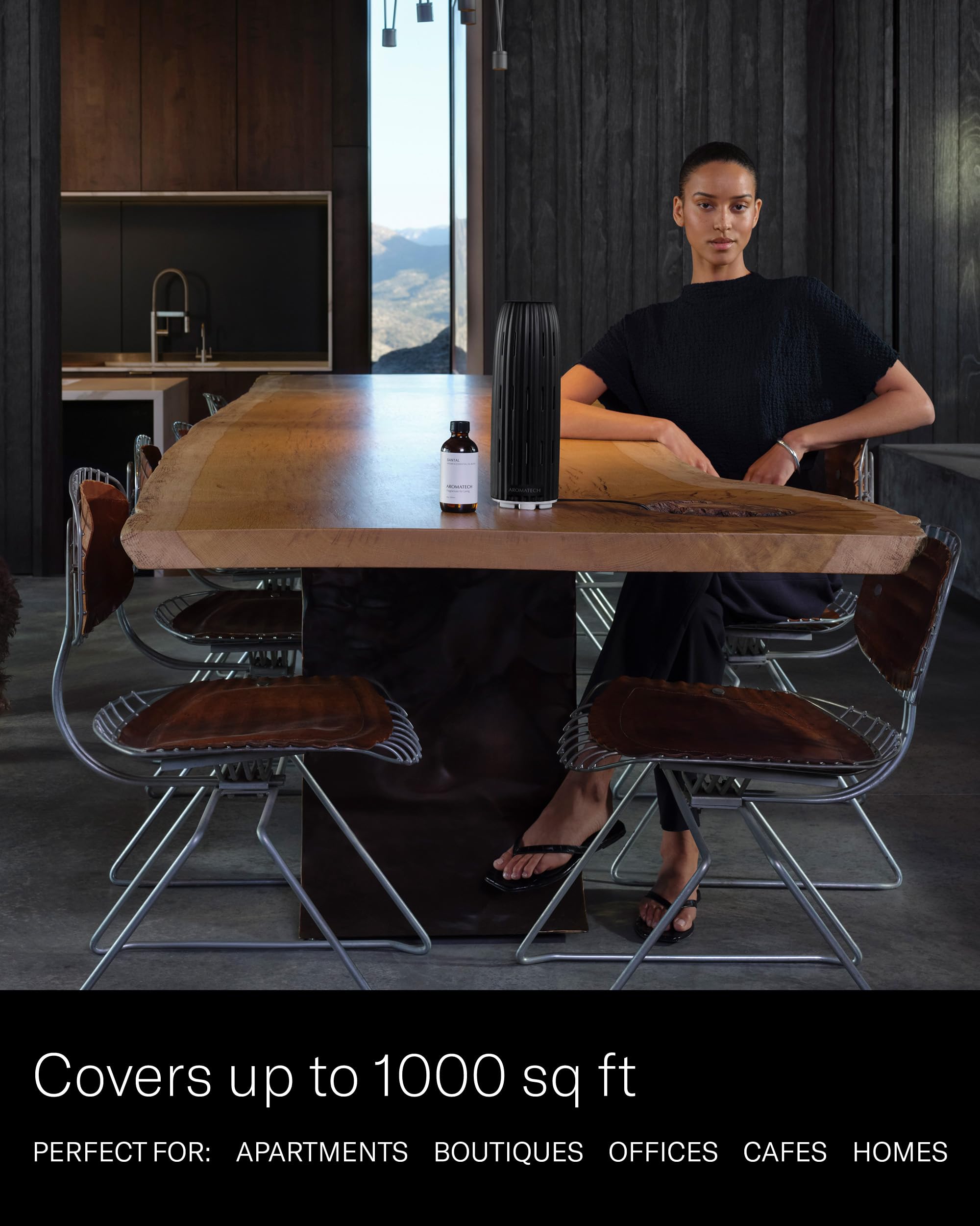 Ambience diffuser covers up to 1,000 sq ft for larger spaces.