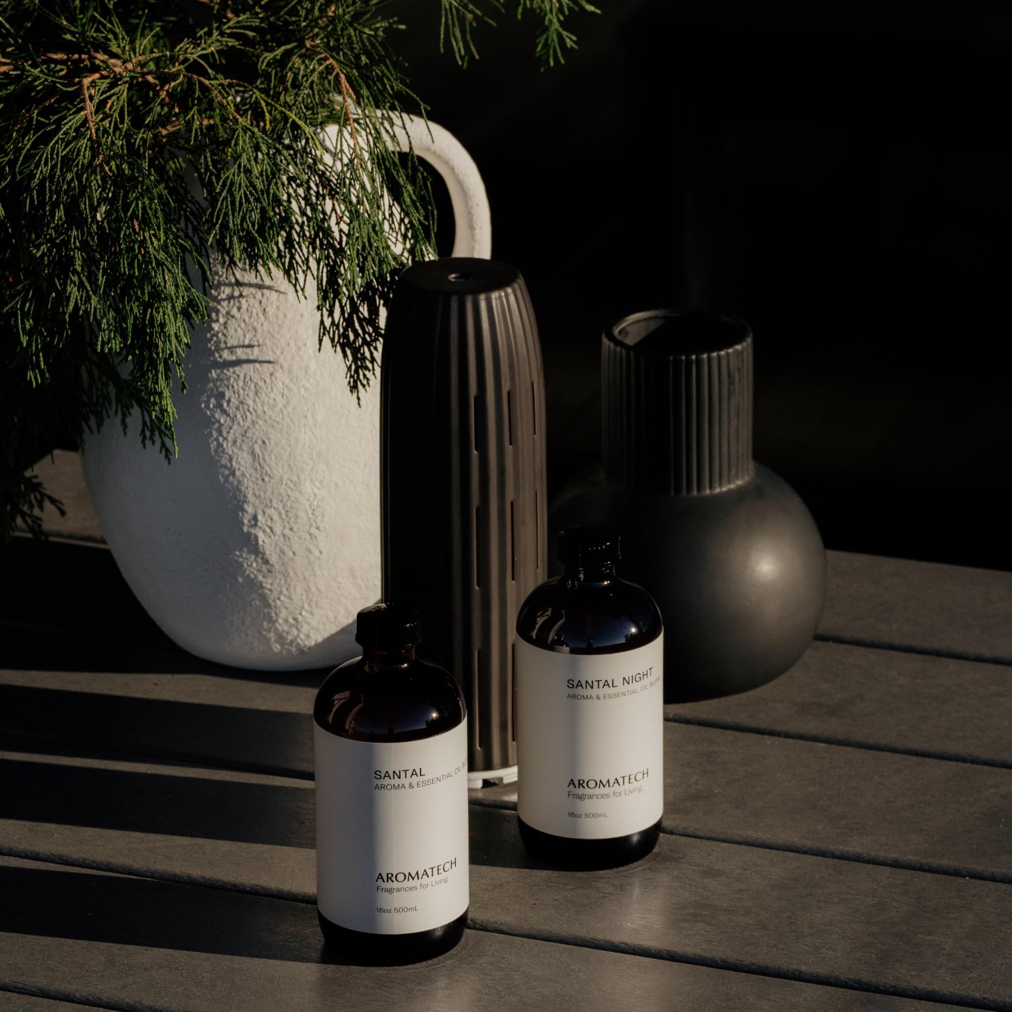 AromaTech Santal cruelty-free vegan logo on elegant packaging