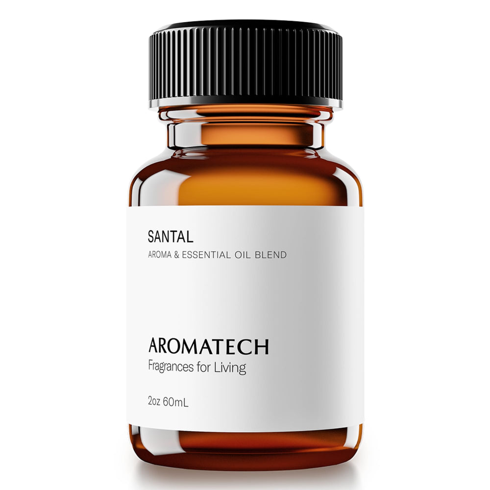 AromaTech Santal Premium Oil ready for daily aroma rituals in a serene space.
