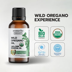 AROMAVITA Wild Oregano Oil ingredients and Greek origin emphasize purity for natural routines.