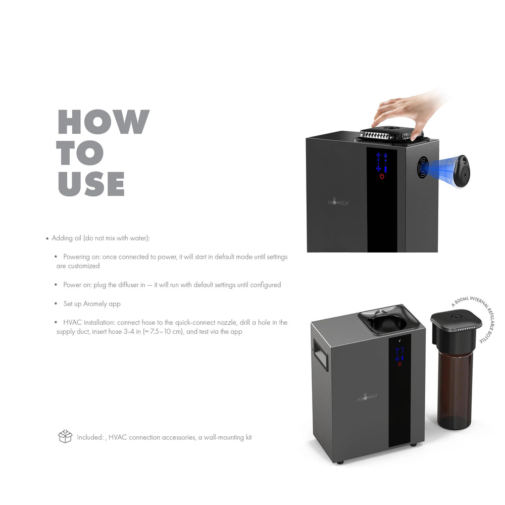 AROMELY nebulizing diffusion keeps surfaces residue-free and safe in homes with kids and pets