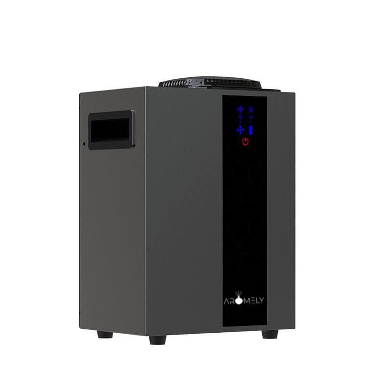 AROMELY smart Bluetooth diffuser front view highlighting design for wide-area scenting up to 4,000 sq ft