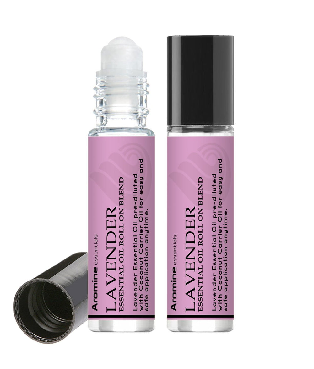 Aromine Lavender Roll-On pack of 2 shown for on-the-go use