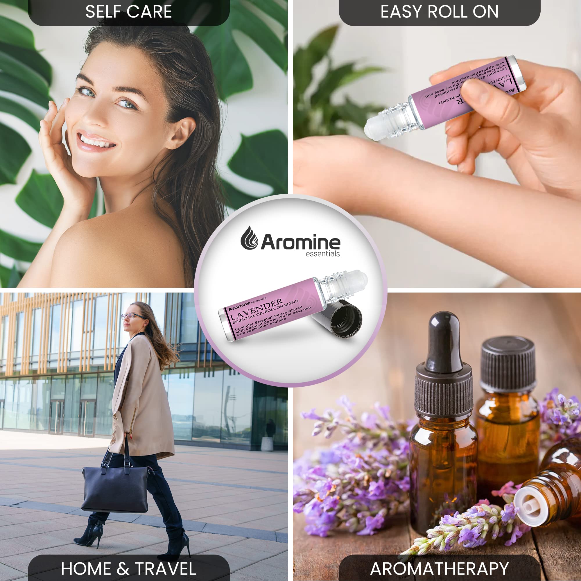 Roll-on top with smooth glide shown for quick application