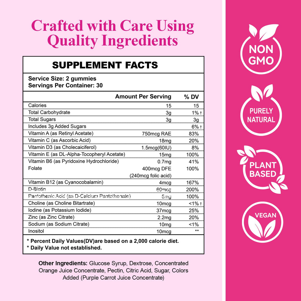 Orange-flavored gummies on a spoon, Aromlife PCOS supplement.