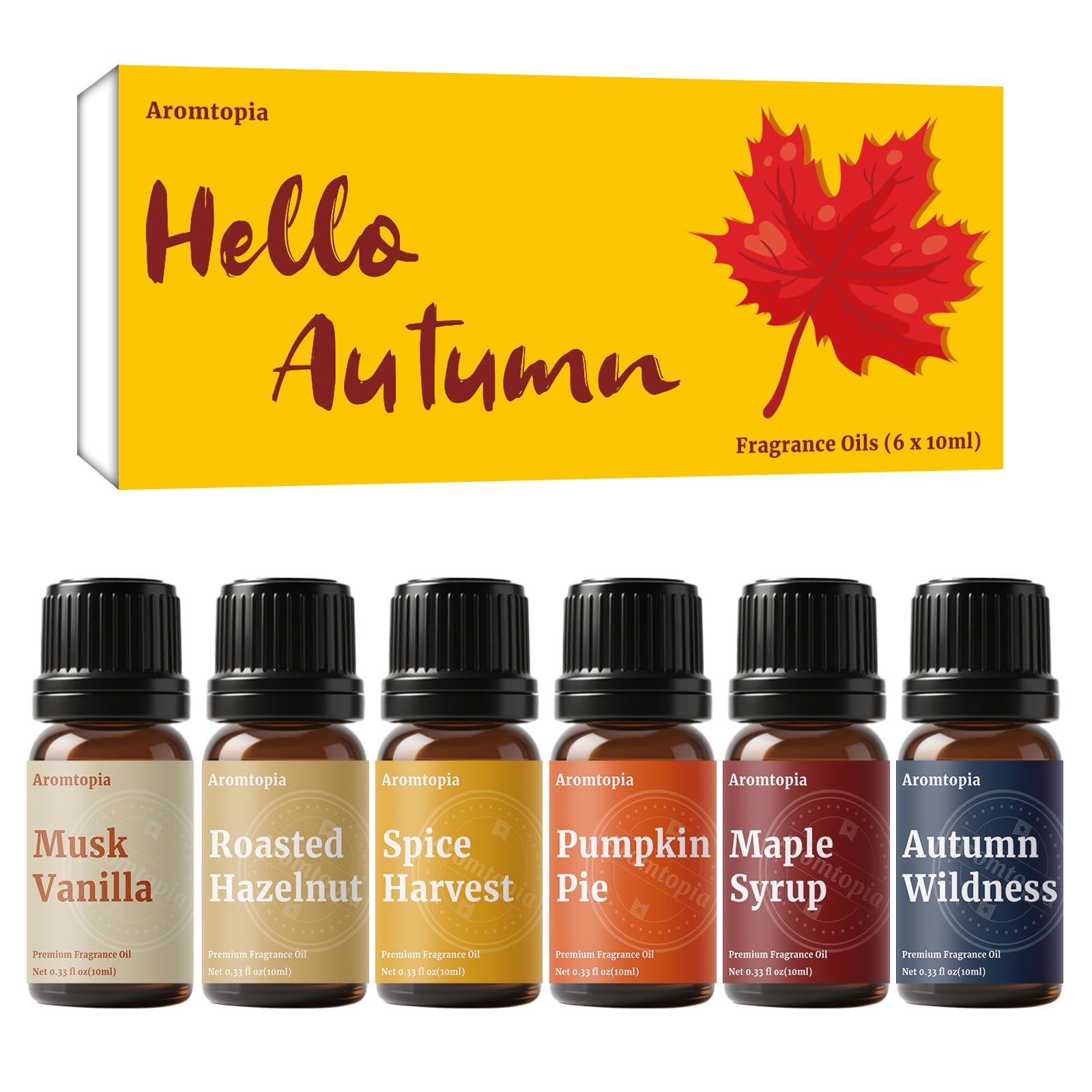 AROMTOPIA pumpkin pie 10ml bottle for cozy diffuser blends and autumn ambiance.