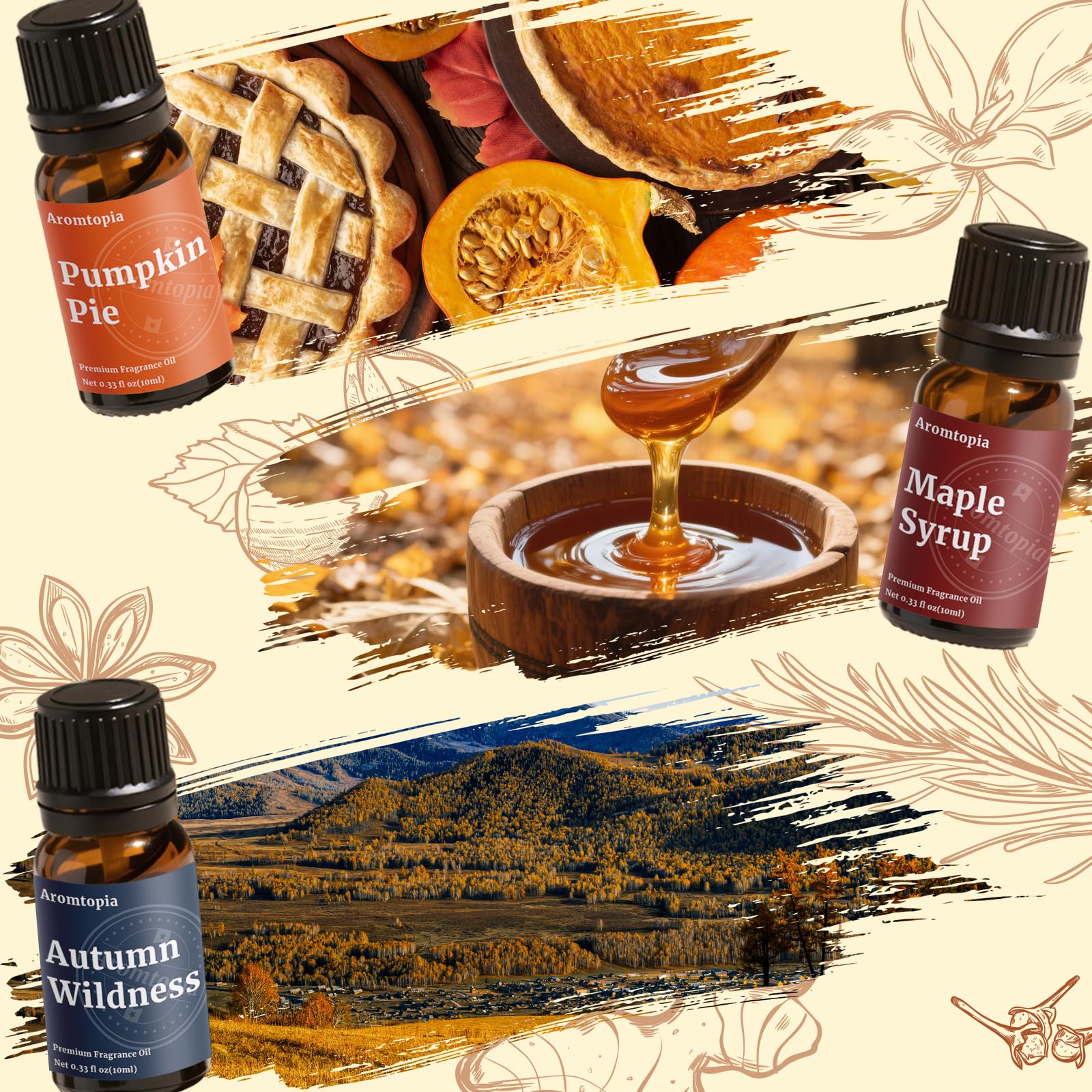 AROMTOPIA roasted hazelnut 10ml bottle for gourmand diffuser moments.