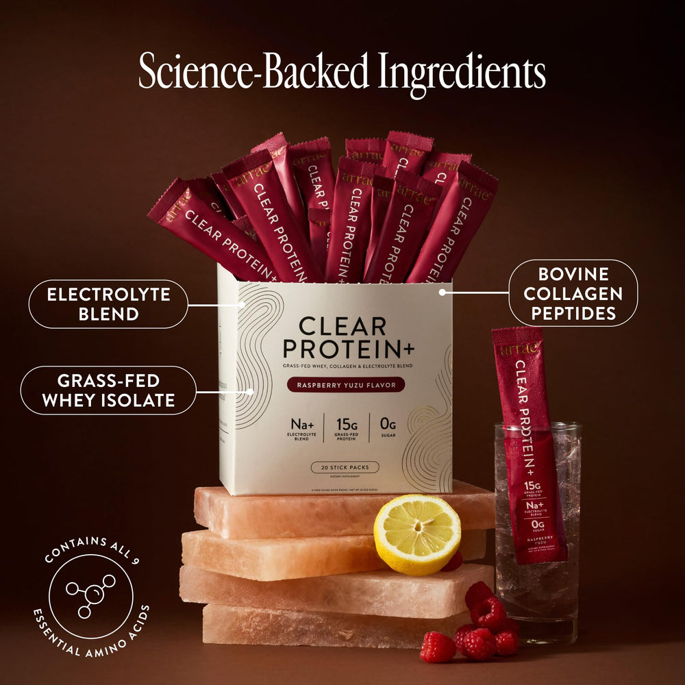 Arrae Clear Protein mixing with water delivers a smooth, refreshing drink.